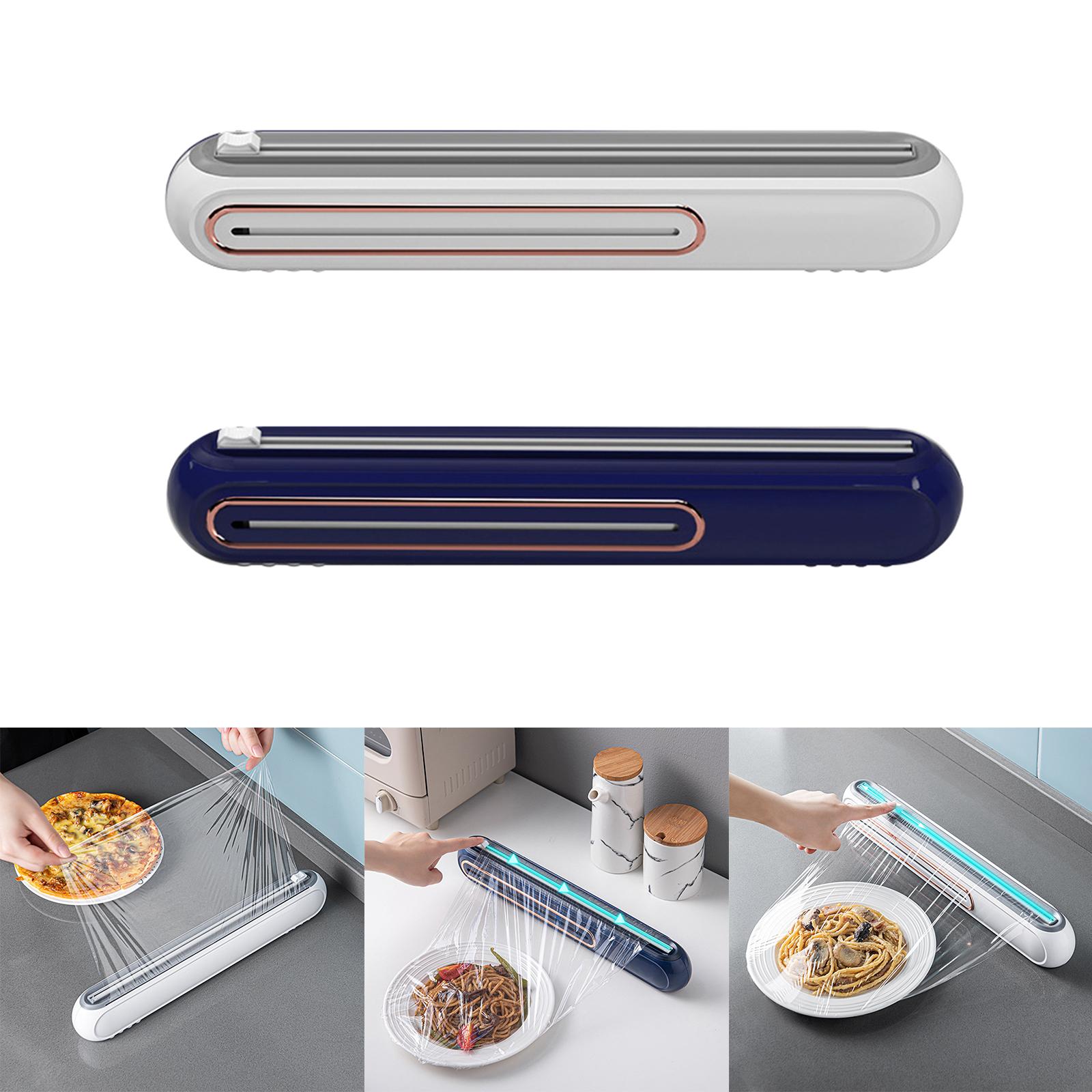 Food Storage Aluminum - 食品フィルムカッティングボックス壁掛け磁気吸盤錫アルミニウムアルミ箔ベーキングペーパーカッタープラスチックシャープ収納ホルダー
