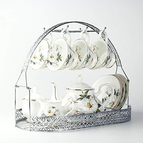 Food Storage Organiser - クリエイティブなマグラック、コーヒーカップホルダー、ティーセットスタンド、食器オーガナイザー、錬鉄製マグドレイナー、省スペースのための収納乾燥ラック