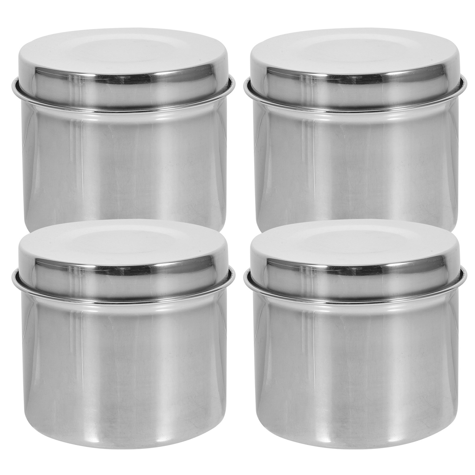 Food Storage Food Safety - 4個入り磨き上げられたステンレス製食品保存容器 多目的サンプルボックス 学校食堂 大学研究室 食品安全用