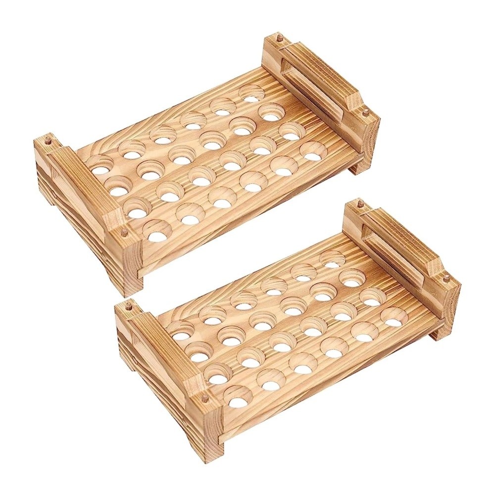 Egg Storage Holder - 農家風装飾積み重ね可能な木製卵ホルダー省スペース大容量卵収納ラック農家風木製卵トレイホーム