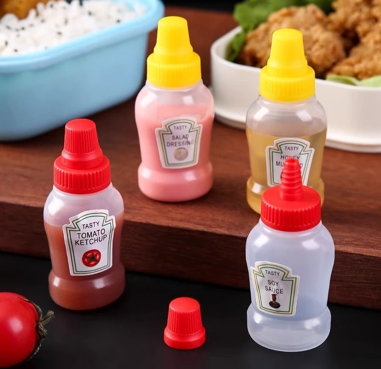 Salad Dressing Bottle - ミニトマトケチャップボトルポータブル小型ソース容器サラダドレッシングパントリーS弁当箱用家庭用プラスチックグレービーボート