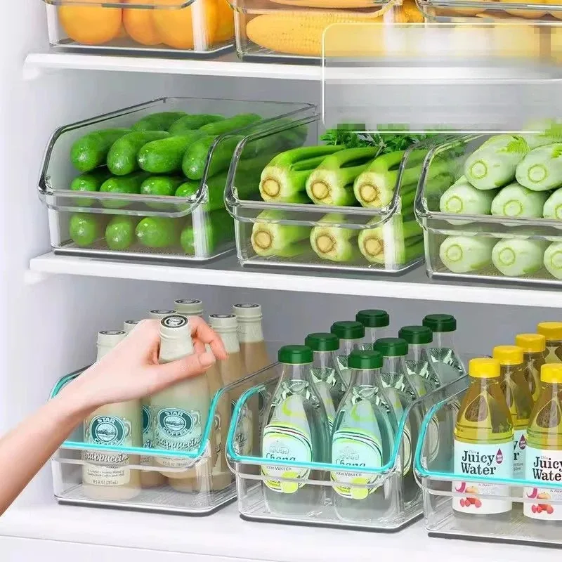 Food Storage In Cabinets - yes1/2個入り 冷蔵庫オーガナイザー 冷蔵庫収納ボックス 再利用可能な食品保存容器 冷蔵庫引き出しオーガナイザー 家庭用キッチン用