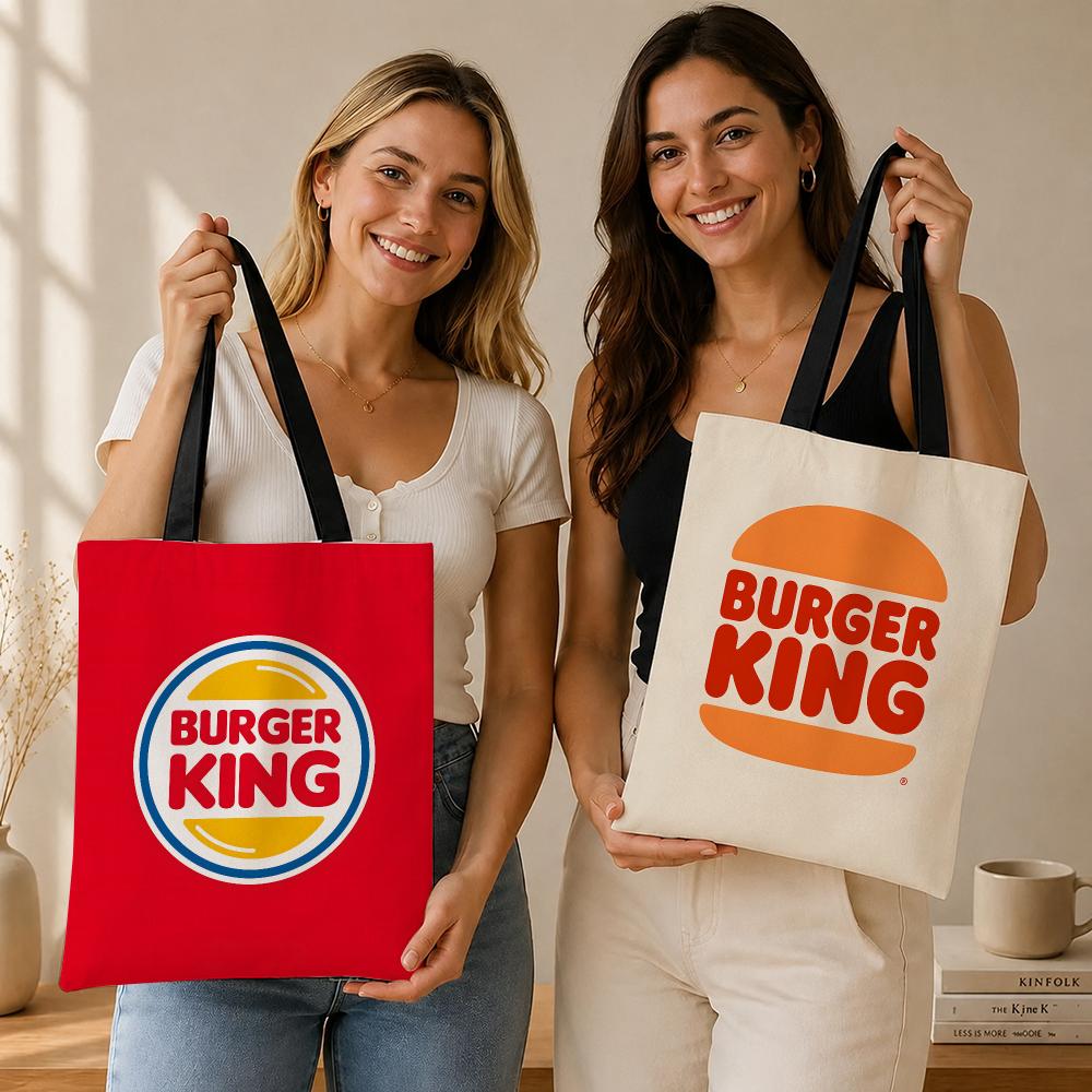 Food Storage Brands - フードブランド B-Burger K-King 収納バッグ キャンバスバッグ、仕事、学校、毎日の通勤に最適、再利用可能なショッピングバッグ