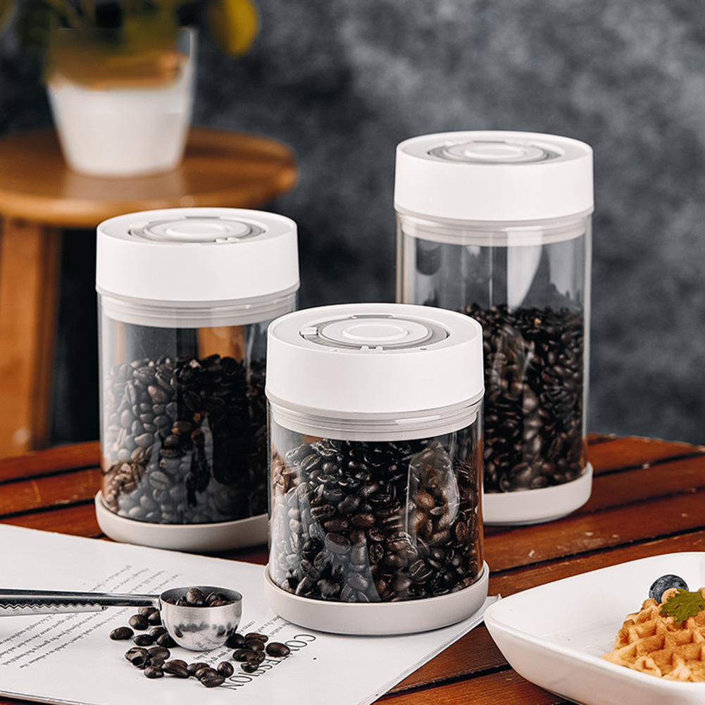Food Storage Jar Glass - キッチン防湿ガラスコーヒー豆ジャー自動インテリジェント真空保存密封ジャー食品フルーツシリアルティーコンテナ