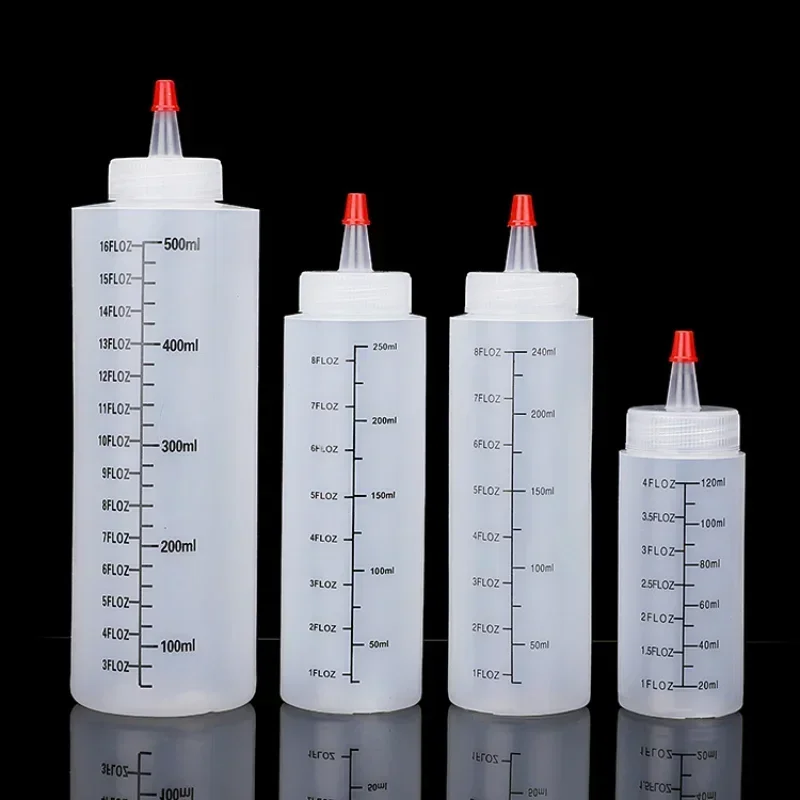 Salad Dressing Bottle - ホットプラスチックニードルノーズスケールスクイーズボトル漏れ防止キッチンサラダソーススクイーズボトル用の絞り可能なボトル