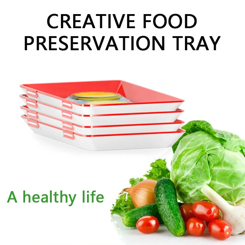 Food Storage Food Safety - 食品保存トレイ PP 再利用可能 スタッカブル食品トレイ 安全プラスチック食品冷蔵庫保管トレイ 食品を新鮮に保つトレイ
