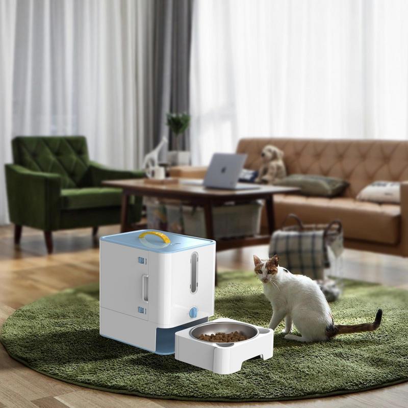 Food Storage Food Safety - ペットフィーダーボックス給餌ボウル猫の餌容器ポータブルペットフィーダー防錆ステンレス安全ロック付きドッグフード収納キャビネット