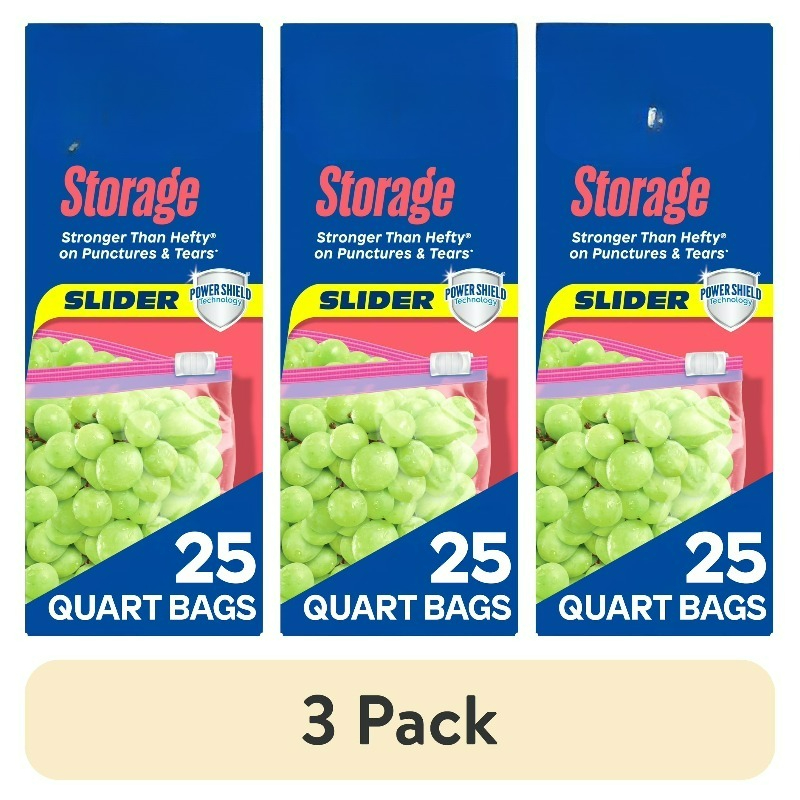 Food Storage Brands - ブランドスライダーカートフードストレージバッグ（パワーシールドテクノロジー搭載）、25枚入り