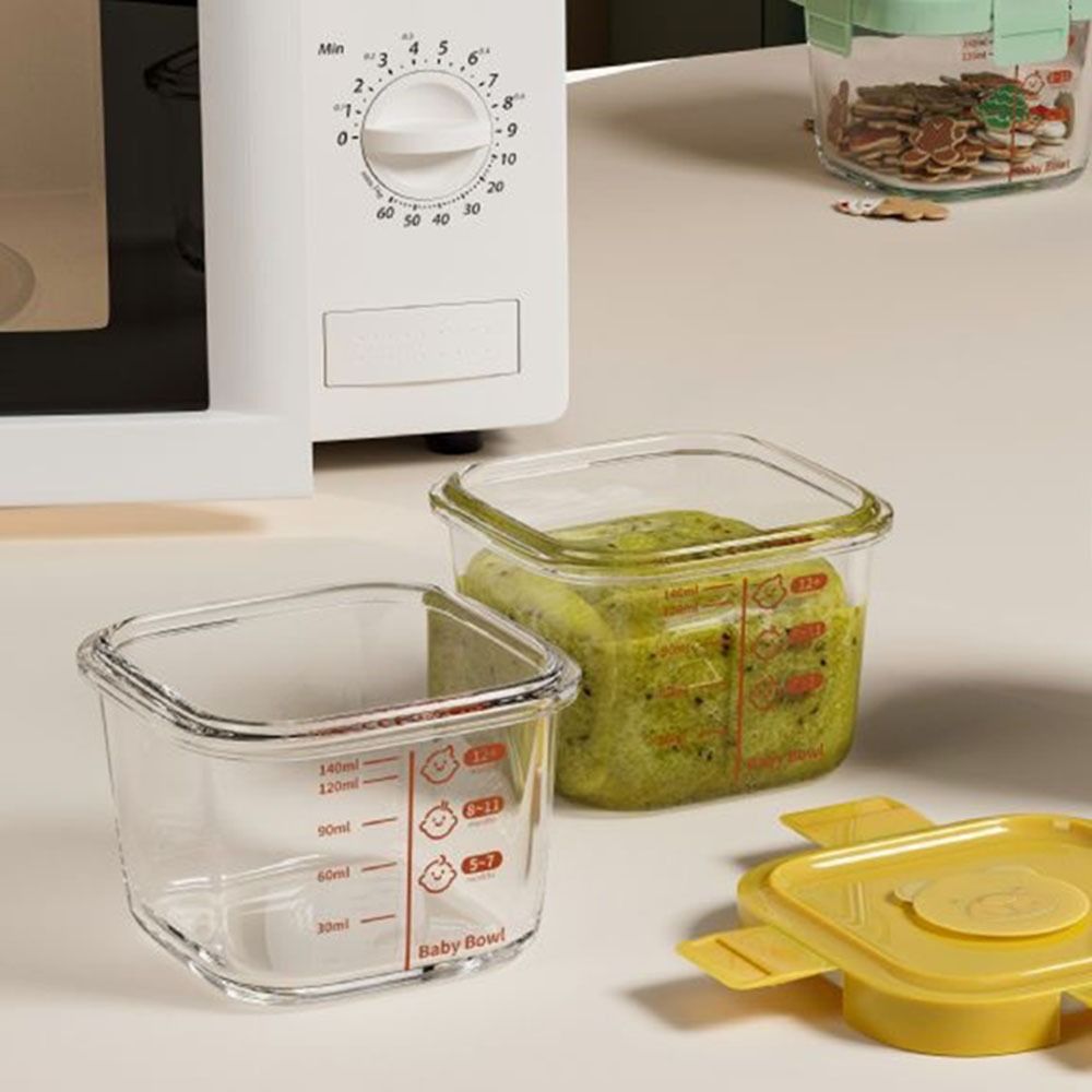 Food Storage Frozen - 新しい170ml食品保存容器 冷凍ガラス製ベビーフードカップ 電子レンジ対応ベビーフード保存瓶 小さなお子様向け