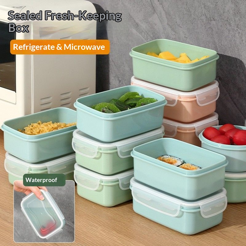 Food Storage Organiser - 気密食品保存容器 BPAフリー スタッカブル 漏れ防止 ランチボックス 冷蔵庫オーガナイザー