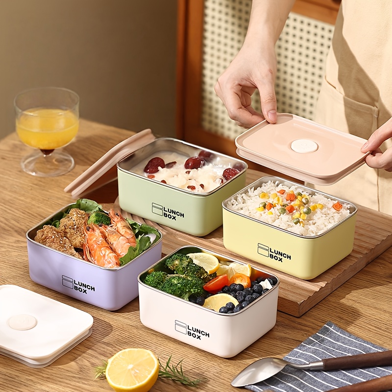 Food Storage Containers With Lids - ステンレス製漏れ防止食品保存容器セット【4個セット】旅行やピクニック用、蓋付き