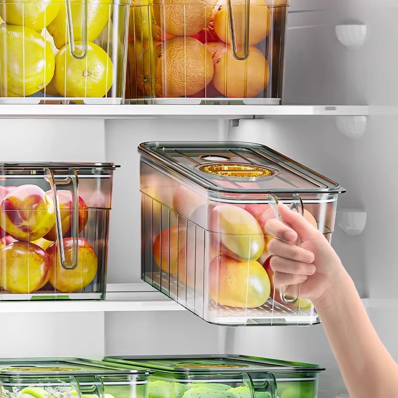 Food Storage Cabinet - 冷蔵庫整理収納ボックス、卵、果物、野菜、食品グレードの収納小分け鮮度保持ボックス