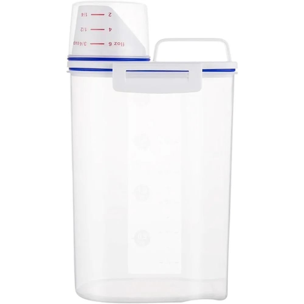 Food Storage Jars Plastic - 米乾物保存容器 BPAフリー 食品保存容器 プラスチック密封容器 ディスペンサー 注ぎ口付き計量カップ付き