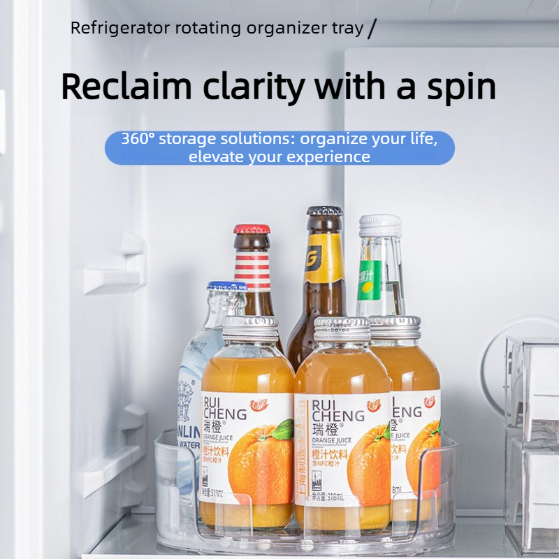 Food Storage In Cabinets - 360 ° 回転トレイ レイジースーザン 冷蔵庫オーガナイザー ターンテーブル収納トレイ