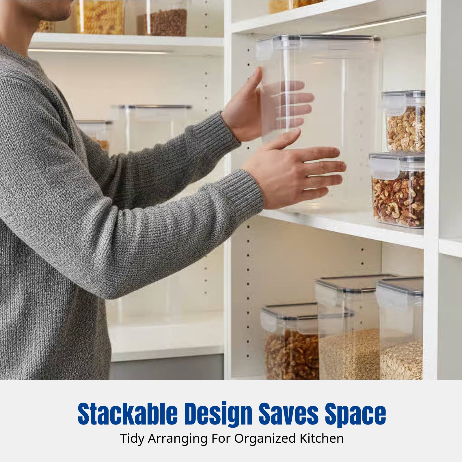 気密食品保存容器セット、大容量、透明、積み重ね可能、冷蔵庫用 - Food Storage Plastic のレビューと価格