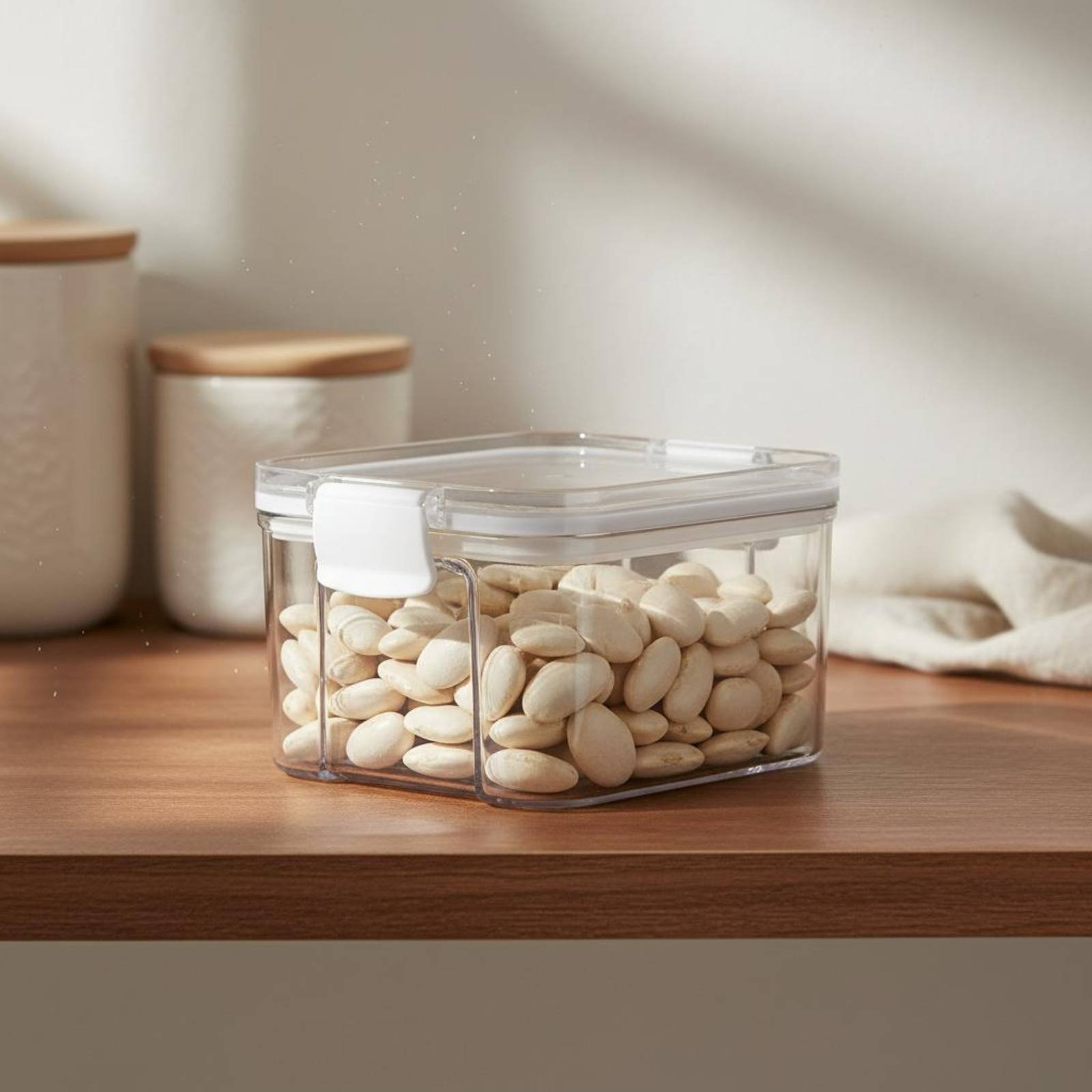 気密食品保存容器、防湿密閉穀物保存瓶、透明プラスチックキャニ - Food Storage Jars Plastic のレビューと価格