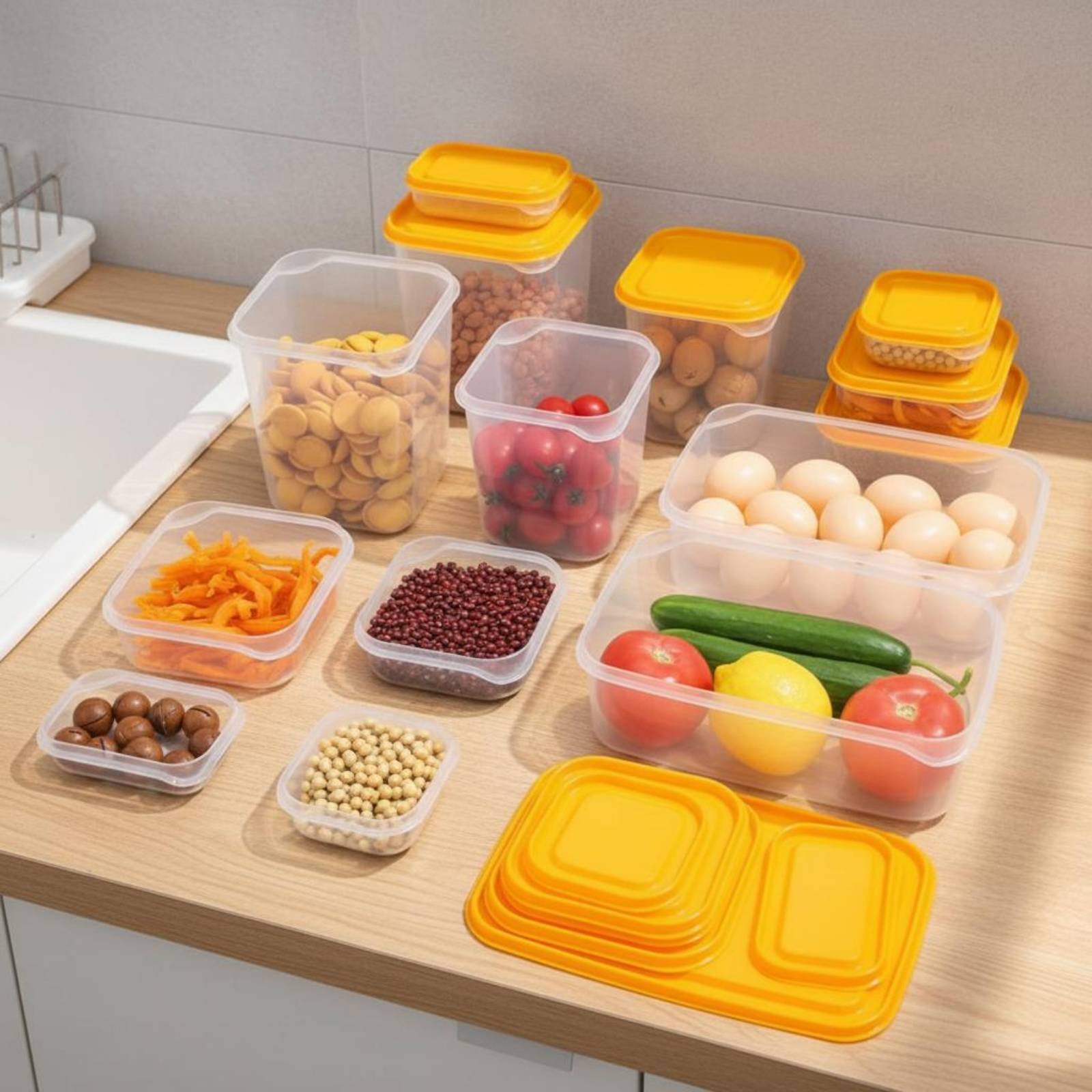 17個入り冷蔵庫収納ボックスセット、漏れ防止プラスチック食品 - Food Storage Containers With Lids のレビューと価格