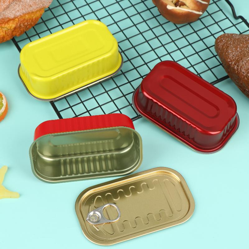 2 個の金属製長方形の空のミニブリキ箱密封された食品缶プルリ - Food Storage Aluminum のレビューと価格