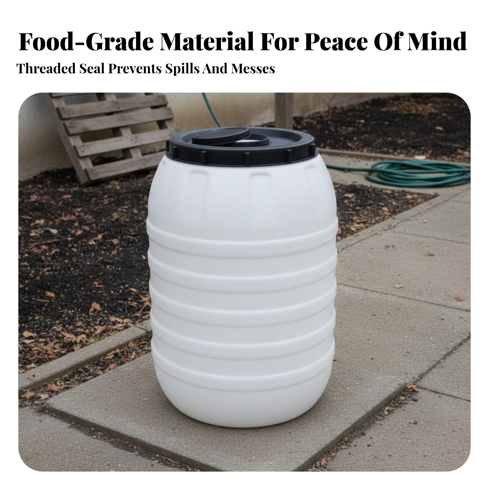 食品グレードのプラスチック製バレル、気密性のある蓋付き、食品 - Food Storage Plastic のレビューと価格