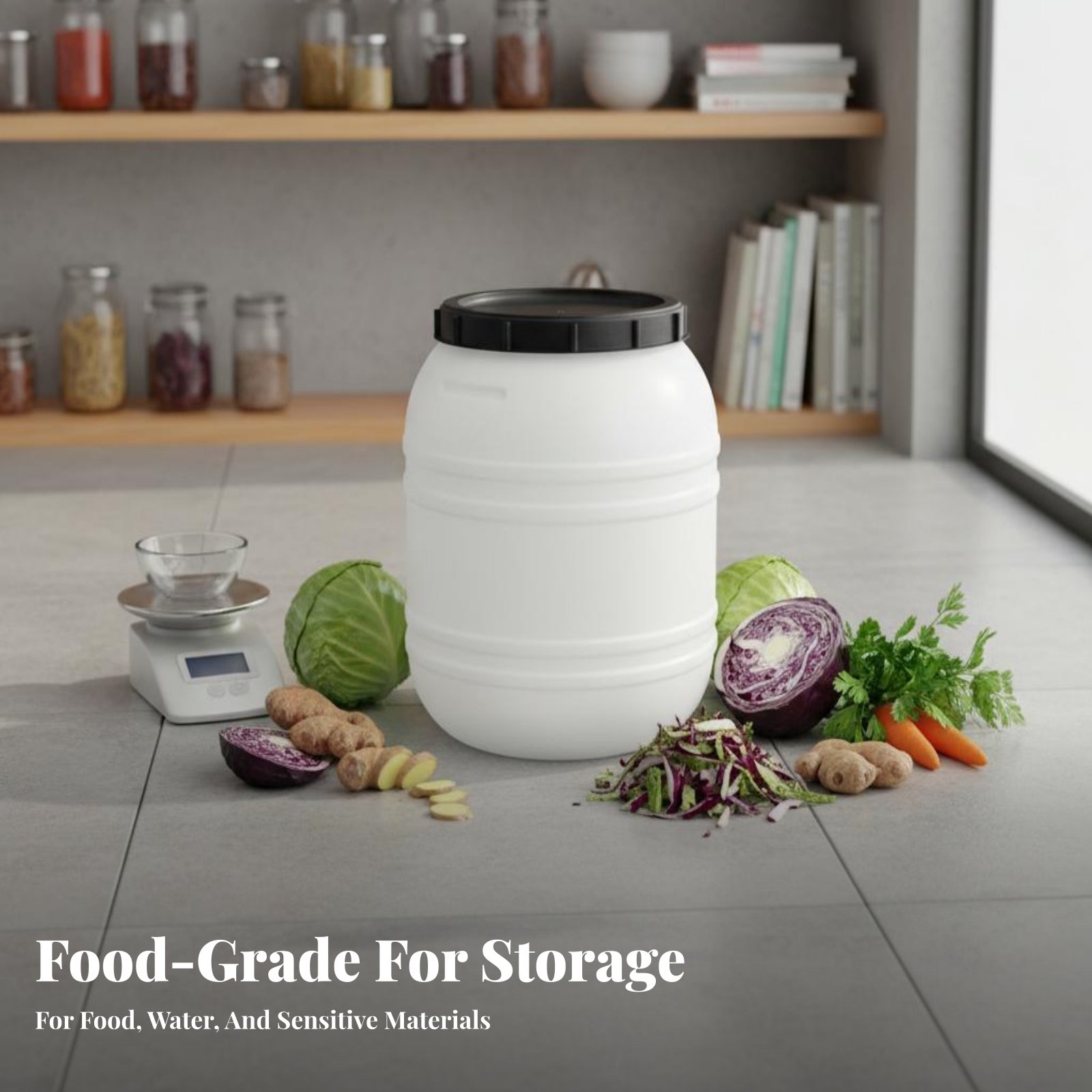 食品グレードのプラスチック製バレル、気密性のある蓋付き、食品 - Food Storage Plastic のレビューと価格