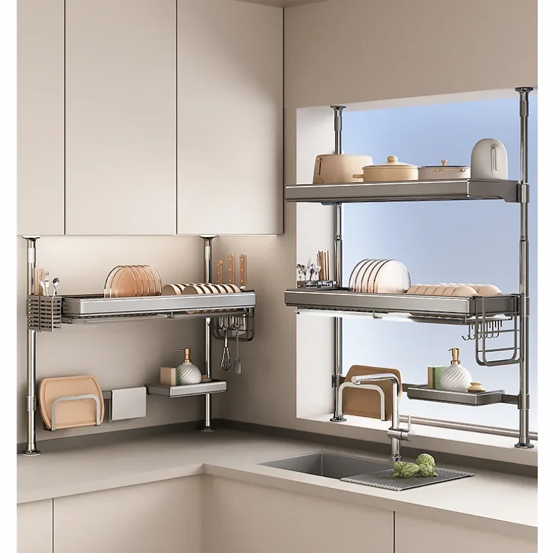 キッチン収納棚、シンクオーガナイザー、ディッシュホルダー、カ - Food Storage Organiser のレビューと価格