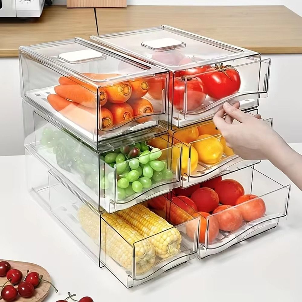 プラスチック製引き出し式鮮度保持ボックス 大容量 透明食品冷 - Food Storage Frozen のレビューと価格
