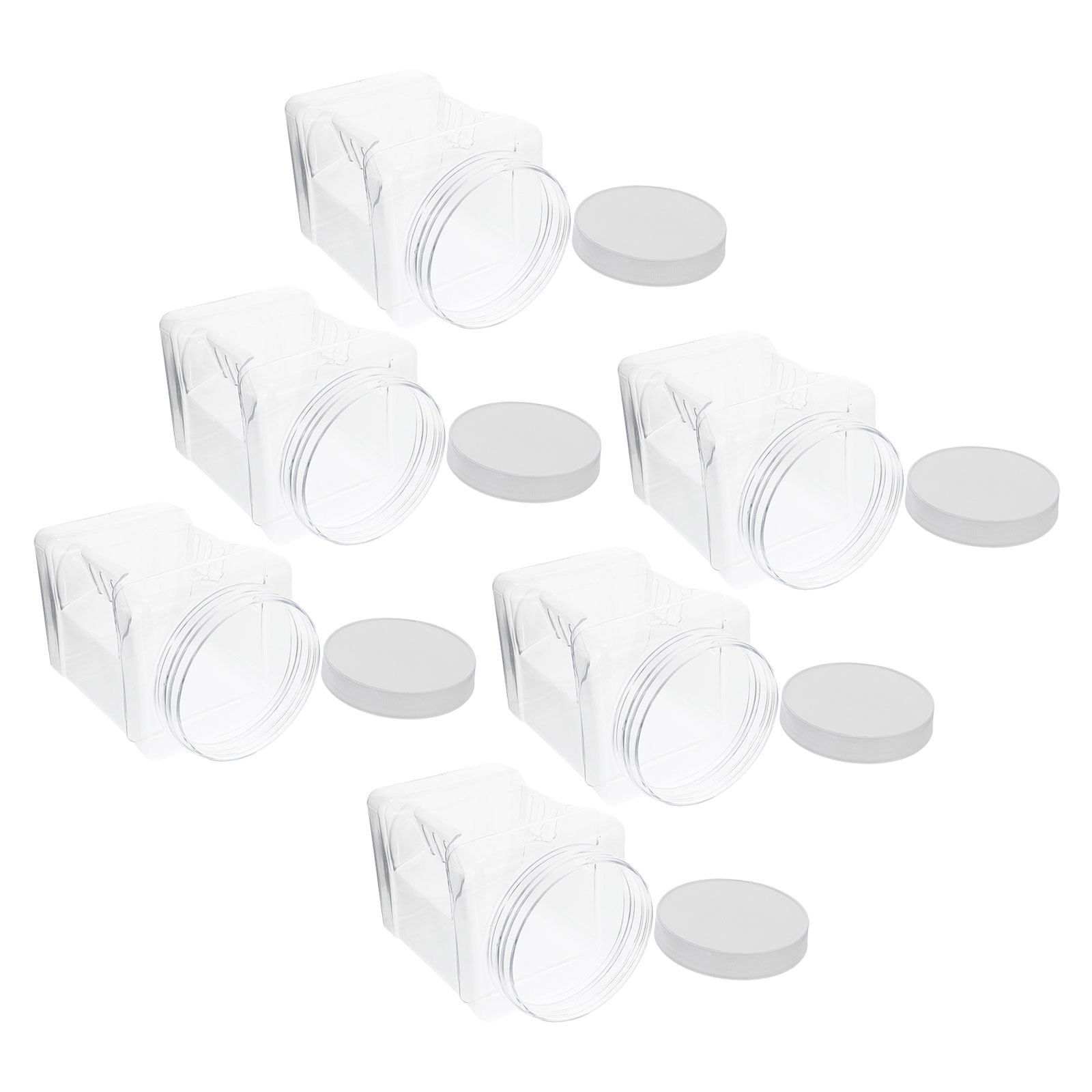 6個入り透明正方形キャニスター プラスチック製保存容器 密閉 - Food Storage Jars Plastic のレビューと価格