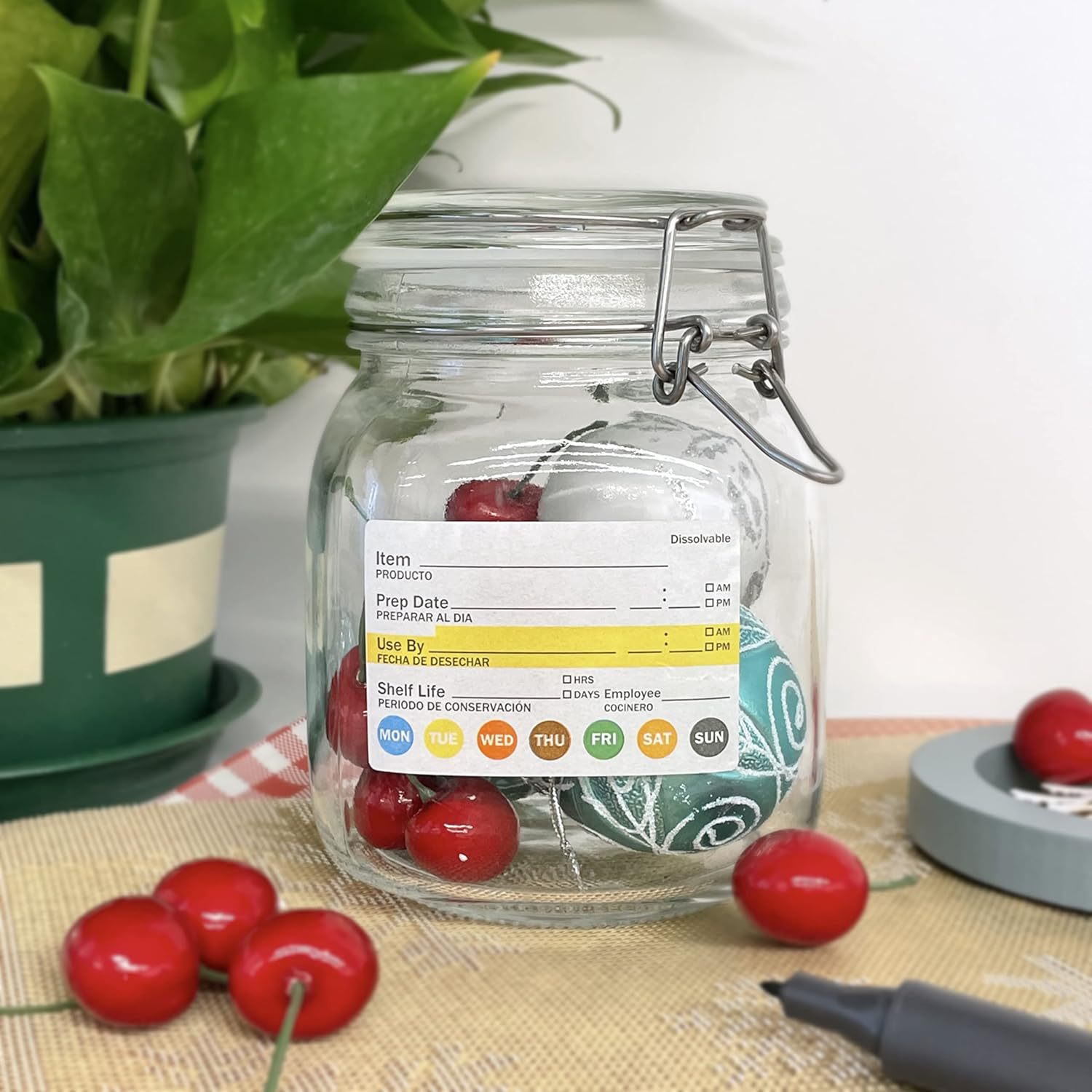 250 個/ロール食品日付ラベル防水食品準備ステッカーキッチ - Food Storage Labels のレビューと価格
