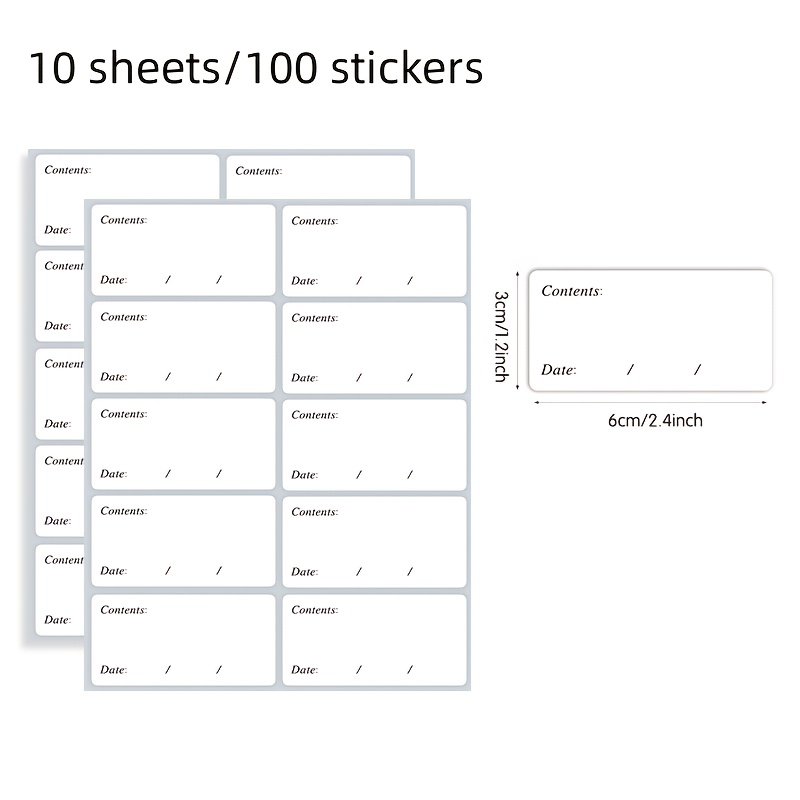 100枚/10シート 防水取り外し可能な冷凍庫ラベル - 残 - Food Storage Labels のレビューと価格