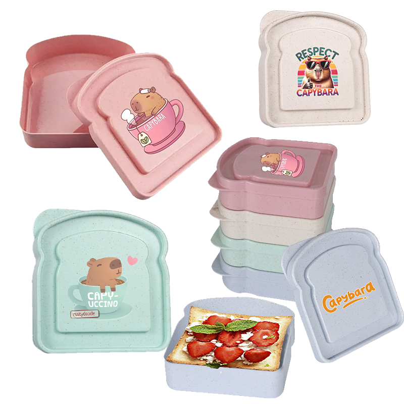カピバラサンドイッチ食品保存ケースコンテナサラダフルーツスナ - Food Storage Containers With Lids のレビューと価格
