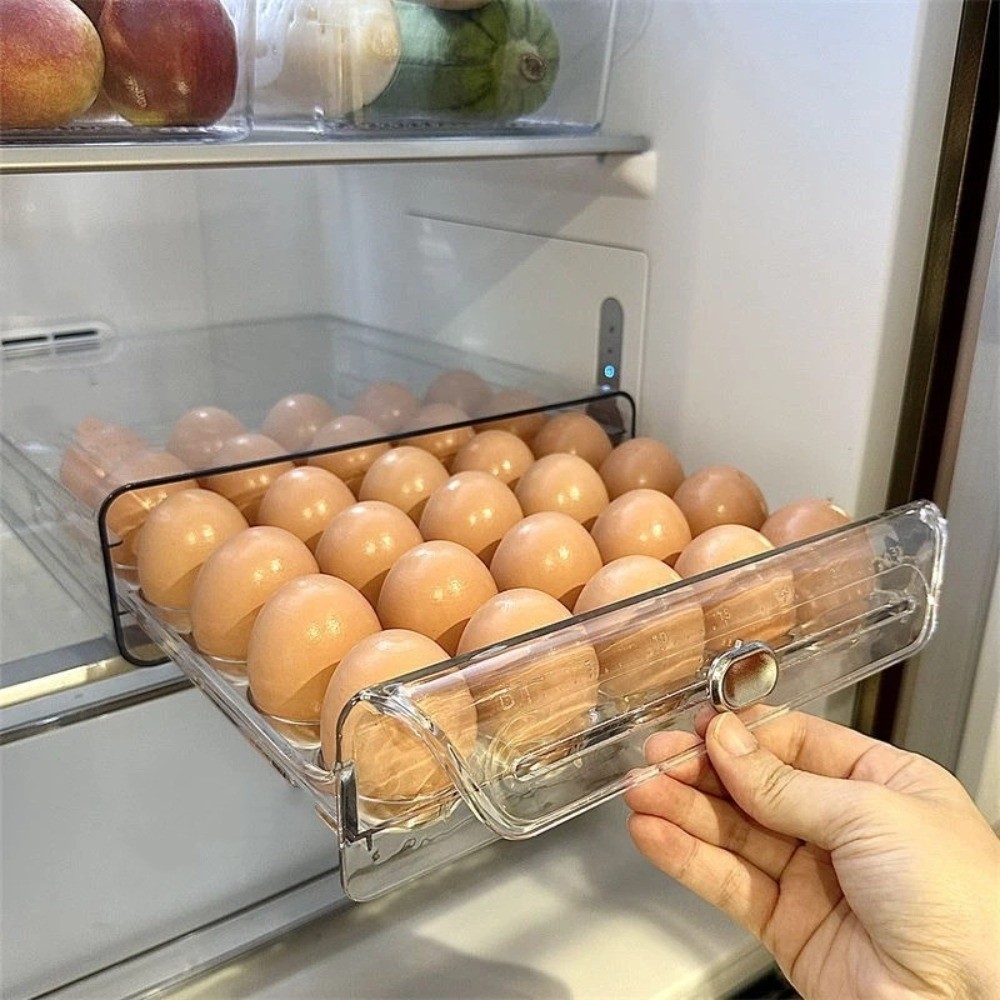透明な卵収納ボックス二層タイムスケール卵ホルダー透明プラスチ - Egg Storage Holder のレビューと価格