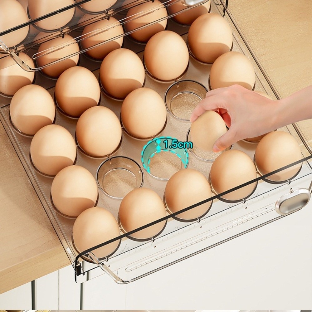 透明な卵収納ボックス二層タイムスケール卵ホルダー透明プラスチ - Egg Storage Holder のレビューと価格