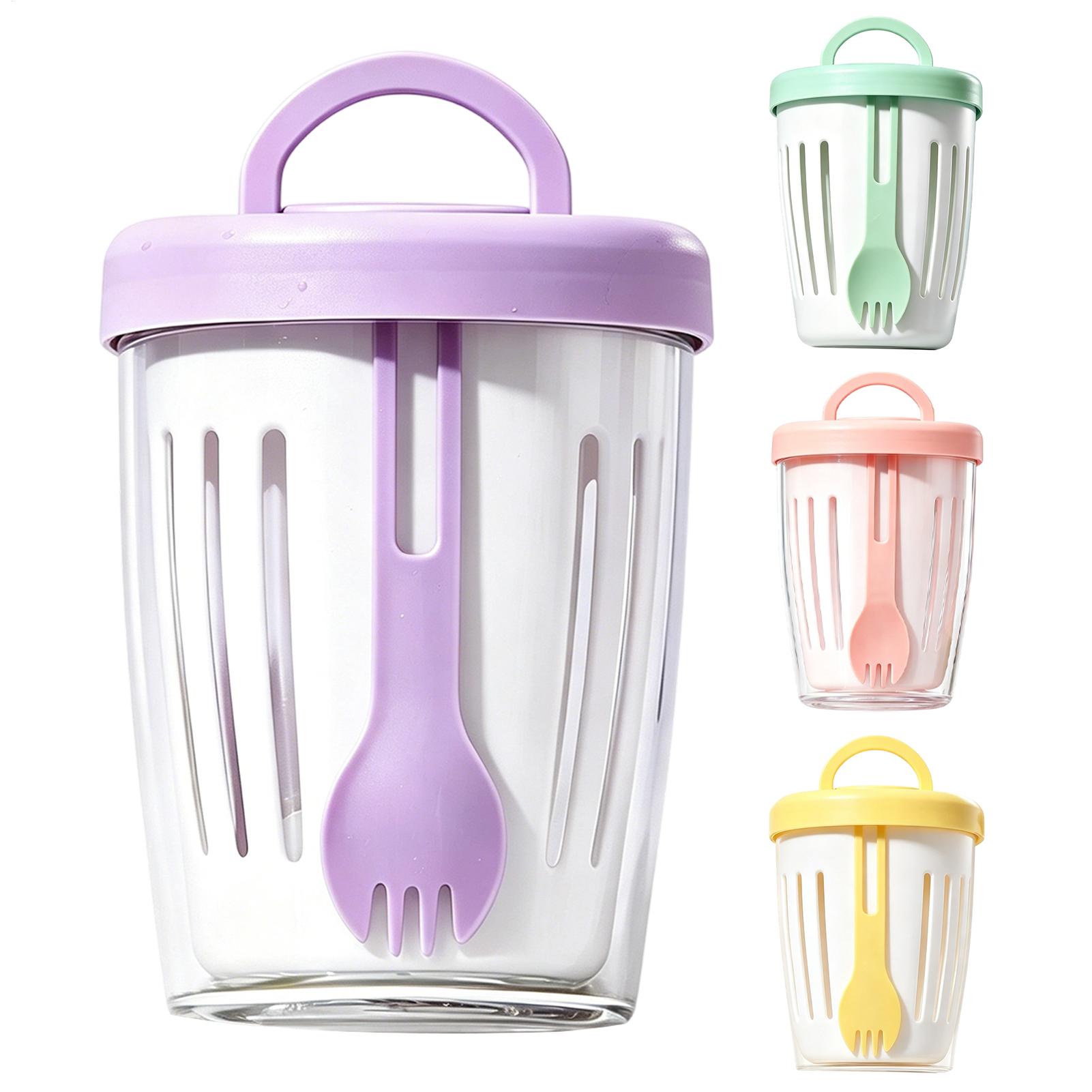 蓋付きヨーグルトカップ 二重壁サラダカップ ポータブル漏れ防 - Salad Dressing Bottle のレビューと価格