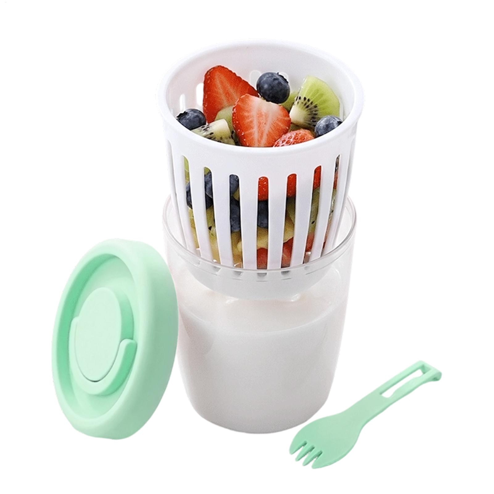 蓋付きヨーグルトカップ 二重壁サラダカップ ポータブル漏れ防 - Salad Dressing Bottle のレビューと価格
