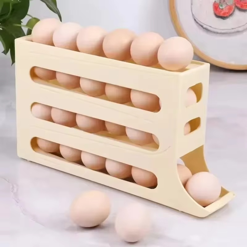 冷蔵庫用4段自動回転式卵ホルダー - Egg Storage Holder のレビューと価格