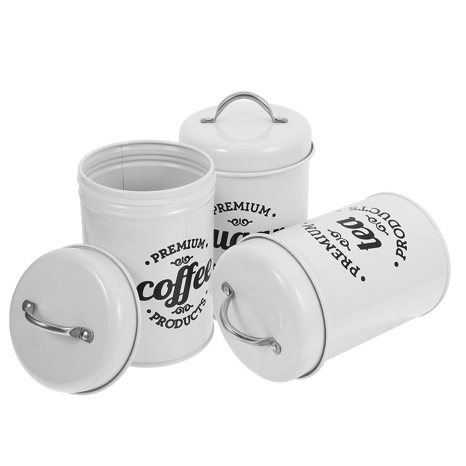 コーヒー、砂糖、スナック、紅茶の保存用密閉金属容器セット キ - Food Storage Jars Plastic のレビューと価格