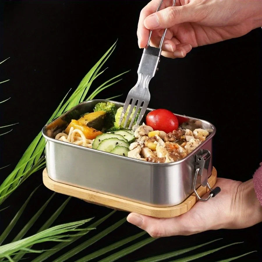 新しい304ステンレス製竹製蓋付きランチボックス、和風蓋付き - Food Storage Containers With Lids のレビューと価格