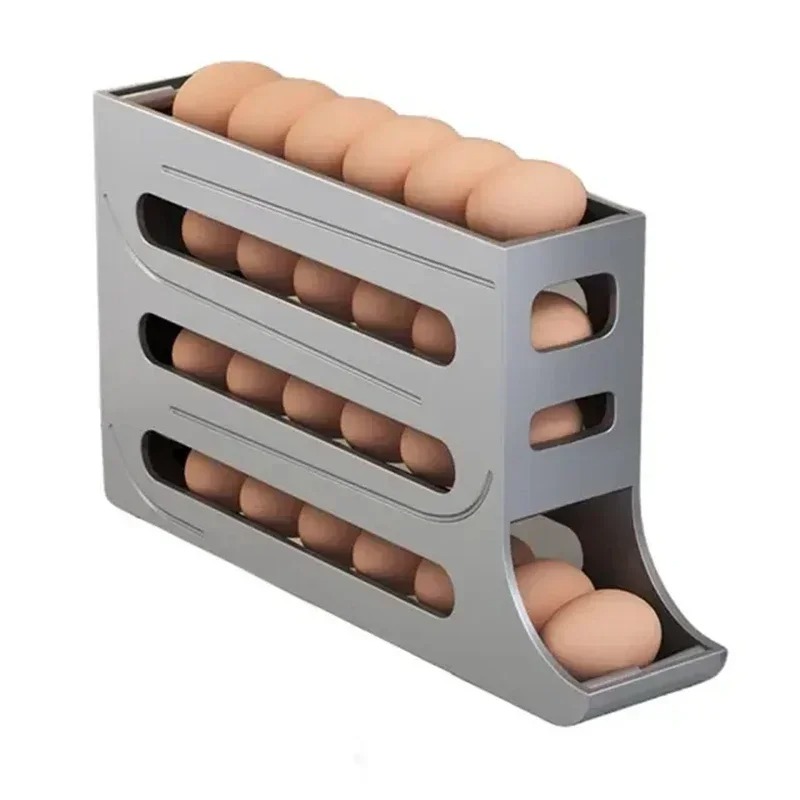 冷蔵庫用卵収納ボックス 4層式 自動回転卵ホルダー キッチン - Egg Storage Holder のレビューと価格