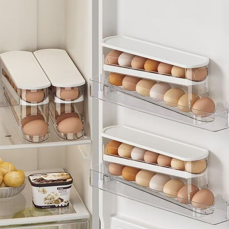 二層式冷蔵庫卵収納ボックス自動回転卵ホルダーラックはしご型冷 - Egg Storage Holder のレビューと価格