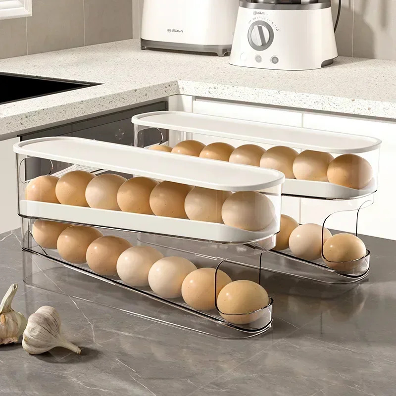 二層式冷蔵庫卵収納ボックス自動回転卵ホルダーラックはしご型冷 - Egg Storage Holder のレビューと価格
