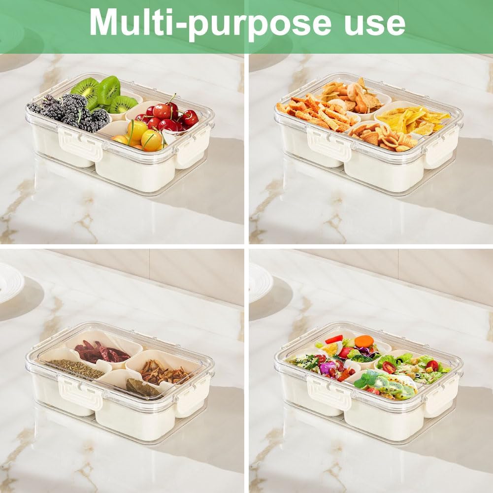 ポータブル食品保存箱、スナック収納ボックス、蓋付き4つのコン - Food Storage Containers With Lids のレビューと価格
