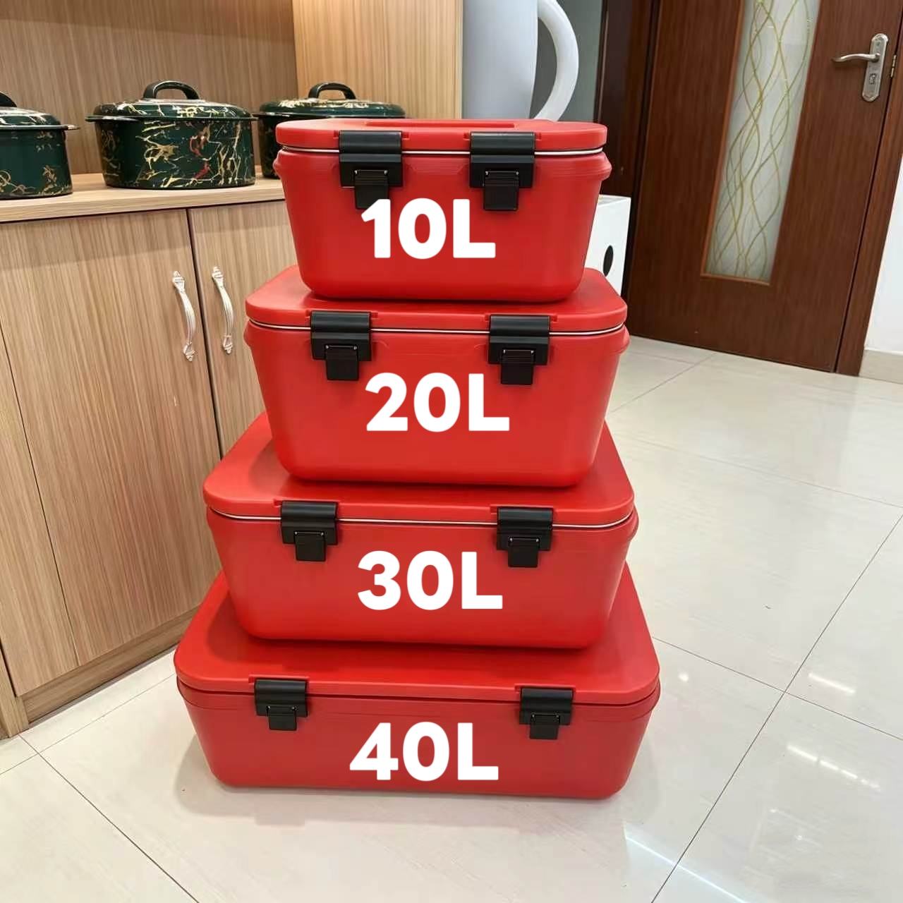 頑丈な10L 20L 30L 40L 長方形食品保存容器4個 - Food Storage To Keep Warm のレビューと価格