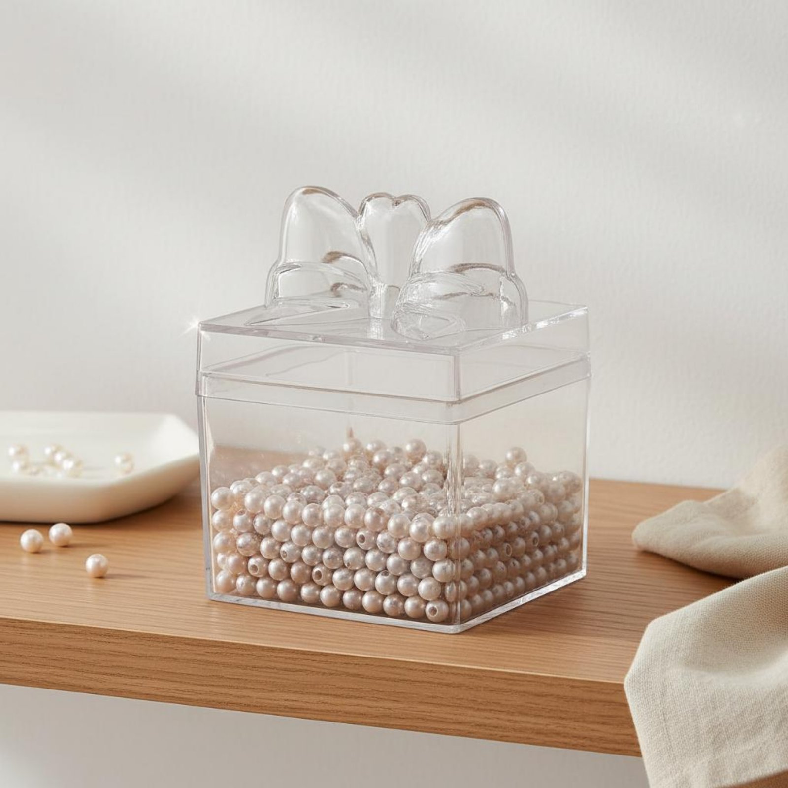 透明プラスチック製キャンディボックス、リボン付き多目的透明キ - Food Storage Plastic のレビューと価格