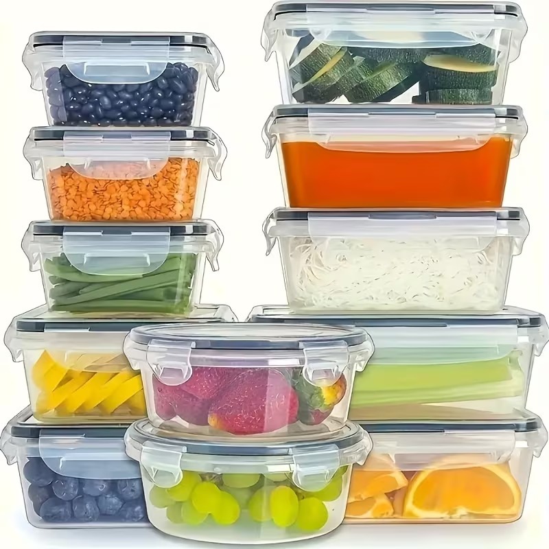 4個セット 透明食品保存容器 スナップ蓋付き、果物、野菜、パ - Food Storage With Colander のレビューと価格