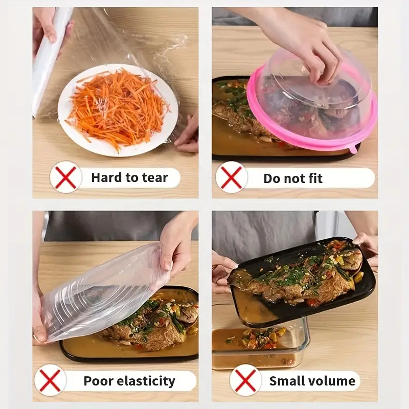 100 個食品グレードの使い捨てサランラップ腸管カバー鮮度保 - Food Storage Food Safety のレビューと価格