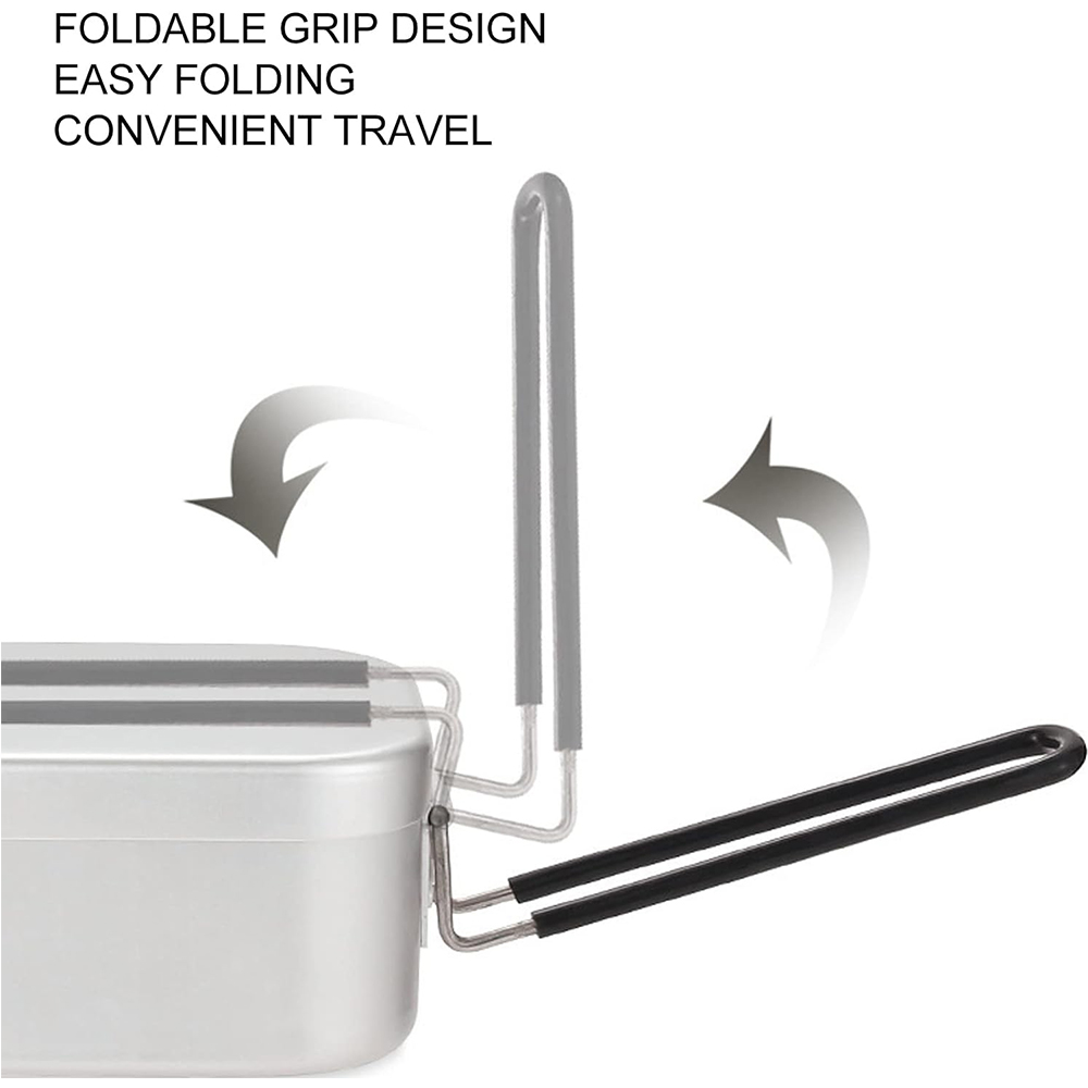 800 ミリリットルアルミ弁当箱屋外キャンプ調理器具食器折り - Food Storage Aluminum のレビューと価格
