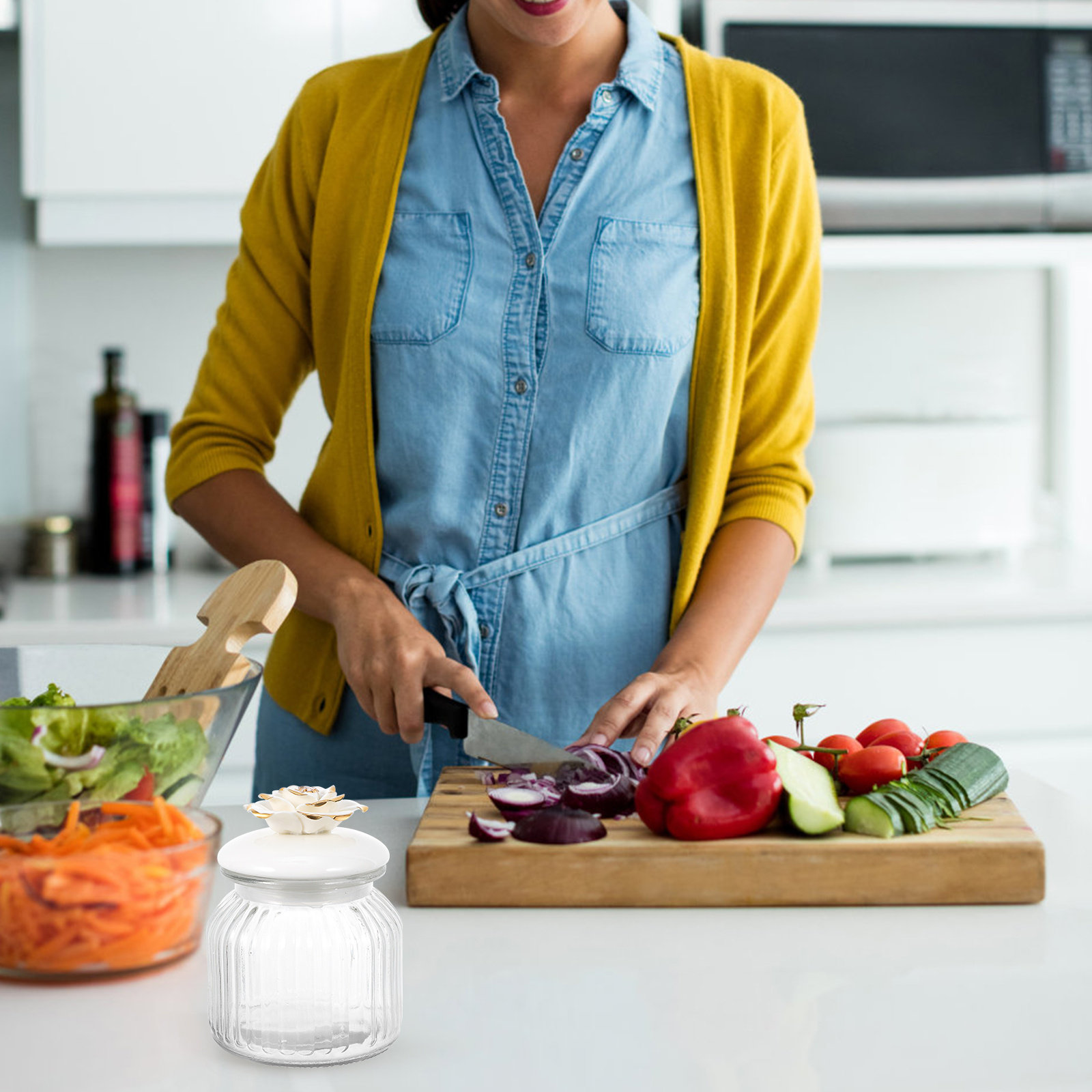 透明ガラス保存容器 セラミック蓋 密閉型 キッチン食品保存容 - Food Storage Jar Glass のレビューと価格