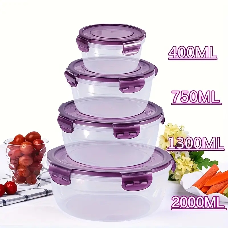 4つのプラスチック製食品保存容器、ランチボックス、食堂、キャ - Food Storage Jars Plastic のレビューと価格