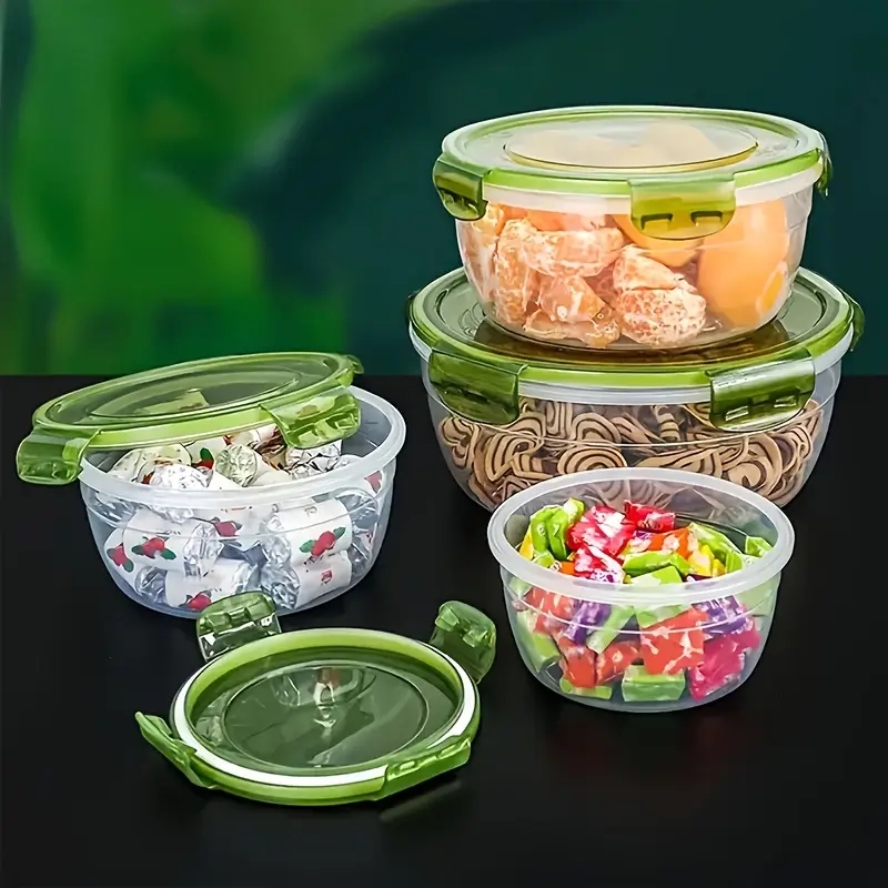 4つのプラスチック製食品保存容器、ランチボックス、食堂、キャ - Food Storage Jars Plastic のレビューと価格