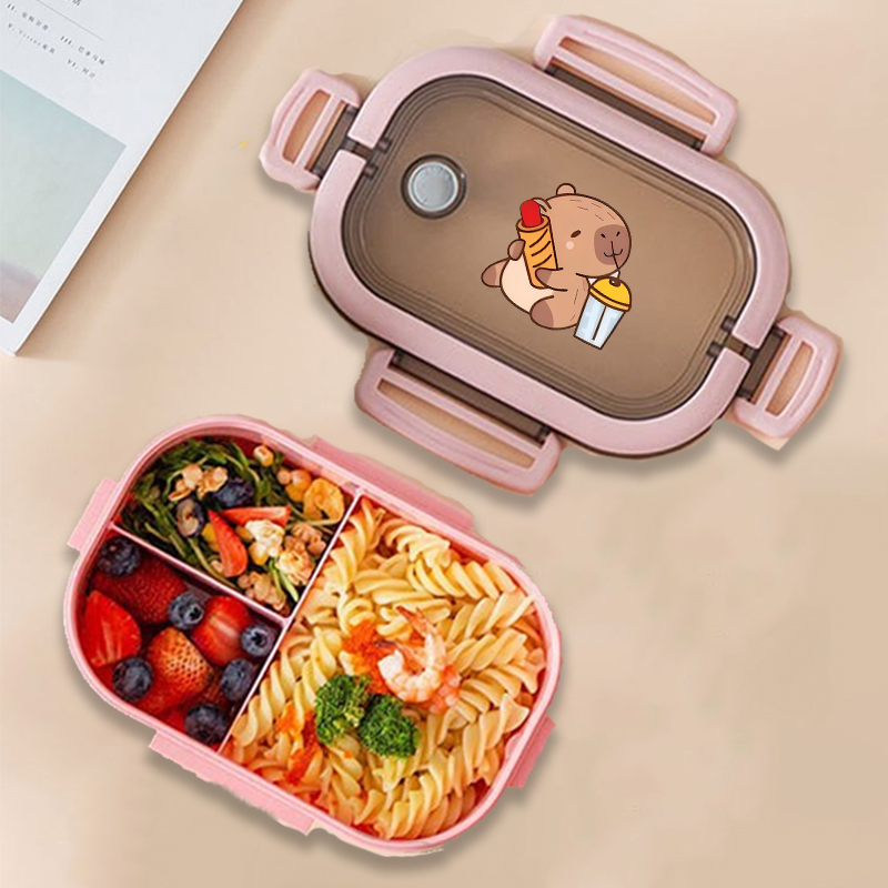 カピバラ弁当箱アニメ動物プリント食品保存容器子供学校ピクニッ - Food Storage Cabinet のレビューと価格